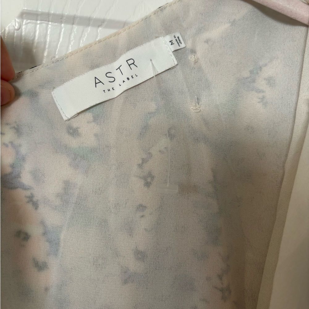 Astr One-Shoulder Floral Dress - White and Blue - Picture 14 of 14